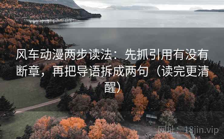 风车动漫两步读法：先抓引用有没有断章，再把导语拆成两句（读完更清醒）