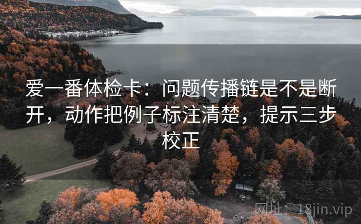 爱一番体检卡：问题传播链是不是断开，动作把例子标注清楚，提示三步校正  第1张